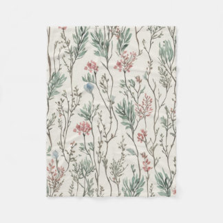 Waterverf bloemen fleece deken