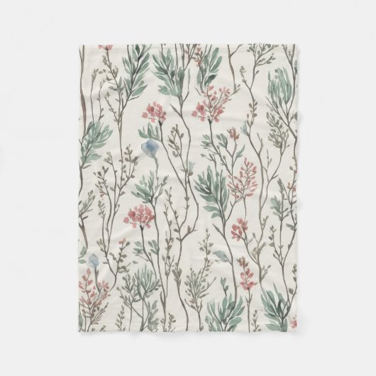 Waterverf bloemen fleece deken (Voorkant)