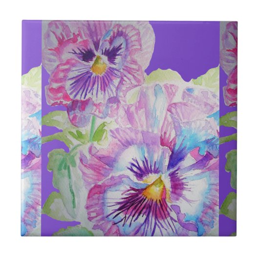 Waterverf bloemen Floral keramische tegels Tegeltje (Voorkant)