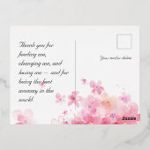 Waterverf bloemen folie feestdagen briefkaart (Achterkant)