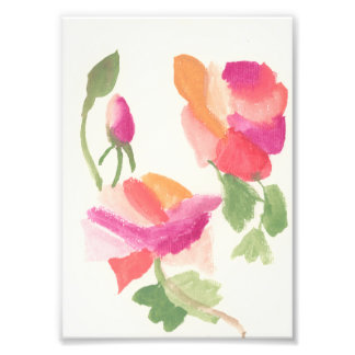 Waterverf bloemen foto afdruk