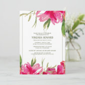 Waterverf Bloemen, foto afstudeerfeest Kaart (Staand voorkant)