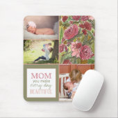 Waterverf bloemen Foto Collage Moederdag Mou Muismat (Met muis)