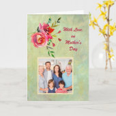 Waterverf bloemen FOTO Elegant Moederdag Kaart (Gele Bloem)