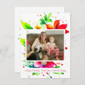 Waterverf Bloemen Foto Kerstmis Briefkaart (Voorkant / Achterkant)