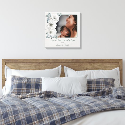 Waterverf Bloemen Foto Moederdag Canvas Afdruk (Insitu (Slaapkamer))