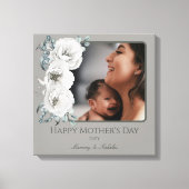 Waterverf Bloemen Foto Moederdag | Gray Canvas Afdruk (Voorkant)