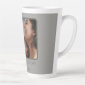 Waterverf Bloemen Foto Moederdag | Gray Latte Mok (Rechts)