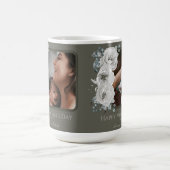 Waterverf Bloemen Foto Moederdag | Olijfgroen Koffiemok (Center)