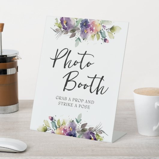 Waterverf Bloemen Fotocabine Reclamebord Met Voetstuk (Insitu)