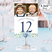 Waterverf Bloemen Foto's Trouwtafel Nummer Teken Kaart