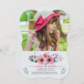 Waterverf Bloemen Fotouitnodiging Kaart (Voorkant / Achterkant)