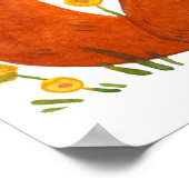 Waterverf bloemen Fox- en Cub-citaten Nursery Poster (Hoek)