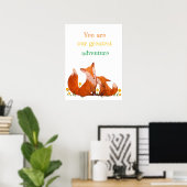 Waterverf bloemen Fox- en Cub-citaten Nursery Poster (Thuiskantoor)