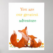 Waterverf bloemen Fox- en Cub-citaten Nursery Poster (Voorkant)