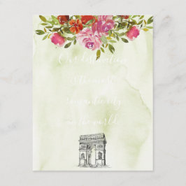 Waterverf Bloemen Franse boog bruiloft Informatiekaartje