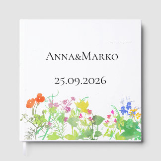 Waterverf bloemen gastenboek