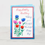  Waterverf Bloemen Gelukkige Verjaardag Kaart (Voorkant)