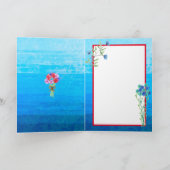  Waterverf Bloemen Gelukkige Verjaardag Kaart (Binnen)