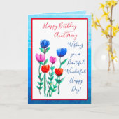  Waterverf Bloemen Gelukkige Verjaardag Kaart (Gele Bloem)