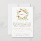 Waterverf bloemen Geo Weddenschap RSVP Kaartje (Voorkant)