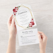 Waterverf bloemen geometrisch vrijgezellenfeest me all in one uitnodiging (Afscheurbaar)