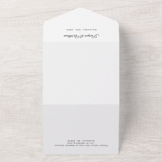 Waterverf bloemen geometrische bruiloft all in one uitnodiging (Buitenkant)