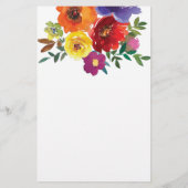 Waterverf bloemen gepersonaliseerd briefpapier (Achterkant)
