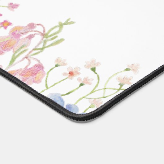 Waterverf bloemen gepersonaliseerd bureaumat (Hoek)
