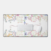 Waterverf bloemen gepersonaliseerd bureaumat (Keyboard & Muis)