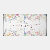 Waterverf bloemen gepersonaliseerd bureaumat (Voorkant)
