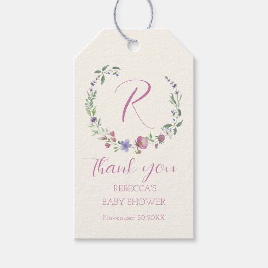 Waterverf Bloemen Gepersonaliseerde Gift Label Cadeaulabel (Voorkant)