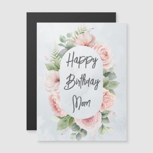 Waterverf Bloemen Gepersonaliseerde Verjaardag Mam (Voorkant / Achterkant)