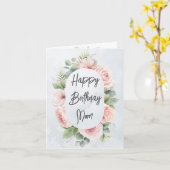 Waterverf Bloemen Gepersonaliseerde Verjaardag Moe Kaart (Gele Bloem)