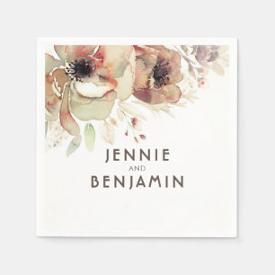  Waterverf bloemen gevechten Servet