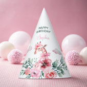 Waterverf Bloemen Giraffe Lint Meisje Verjaardag Feesthoedjes