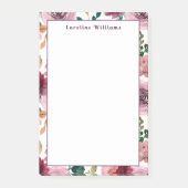  Waterverf Bloemen Girly Monogram Naam Post-it® Notes (Voorkant)