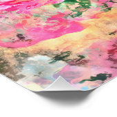 Waterverf bloemen Glanzend Poster (Hoek)