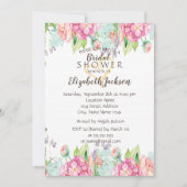 Waterverf Bloemen Glitter Hart Bruidsdouche Kaart (Voorkant)