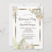 Waterverf Bloemen Gold Lijst Pensioenuitkering Kaart (Voorkant)