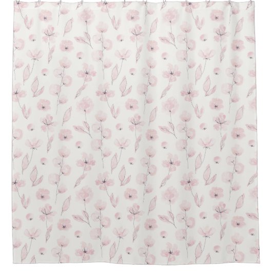 Waterverf Bloemen Gordijn voor de Douche (Voorkant)