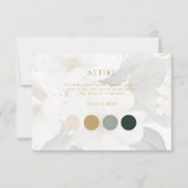 Waterverf Bloemen Goud Bladgroen Bruiloft Kleding  RSVP Kaartje (Voorkant)