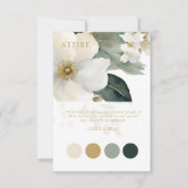 Waterverf Bloemen Goud Bladgroen Bruiloft Kleding  RSVP Kaartje (Voorkant)