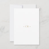 Waterverf Bloemen Goud Bladgroen Bruiloft Kleding  RSVP Kaartje (Achterkant)