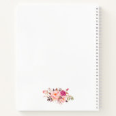 Waterverf Bloemen Goud Roze Blush Bruiloft Planner Notitieboek (Achterkant)