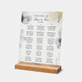 Waterverf Bloemen Goud Witte Trouw Zittijd Acryl Bord (Hoek)