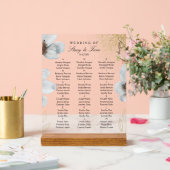 Waterverf Bloemen Goud Witte Trouw Zittijd Acryl Bord (Huwelijk)