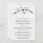 Waterverf Bloemen Goudkruis 1e Heilige Communie (Voorkant)