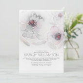 Waterverf Bloemen Gray Pink Boho Vrijgezellenfeest Kaart (Staand voorkant)
