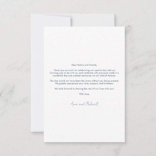 Waterverf Bloemen Greenery Script Trouwen Bedankkaart (Achterkant)